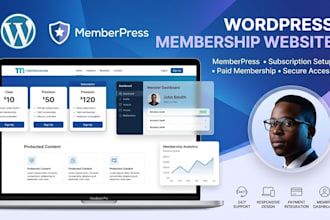 build wp membership website with memberpress subscription setup