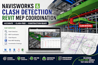 perform navisworks clash detection and revit mep coordination for fast approval