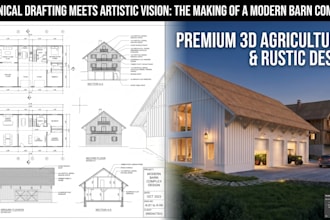 do 3d farmhouse design barn house barndominium and poultry farm layout