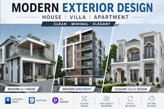 design modern house, villa and apartment exterior elevation