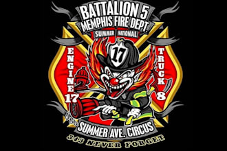 design firefighter mascot logo with 1 day delivery