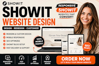 design, redesign and customize responsive showit website seo