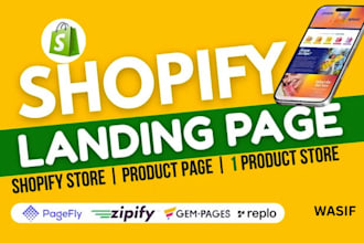 design shopify landing page or high converting product page via pagefly
