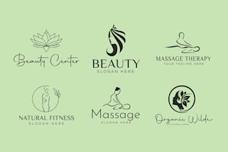 design massage therapy wellness spa skin care yoga logo for your business