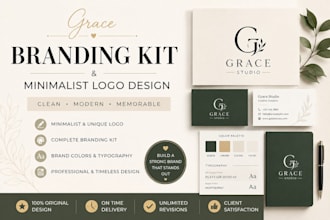create minimalist logo design  branding kit