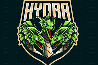 make wonderful hydra dragon mascot logo design with 1 day delivery