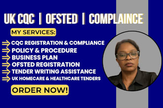 prepare cqc application, policies, procedures and ofsted registration