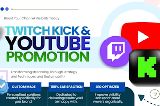 promote your twitch, kick, and youtube stream professionally