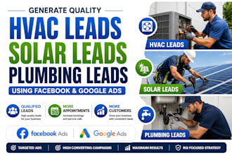 generate hvac leads, solar leads and plumbing leads using facebook and google ad