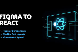 convert figma to react js landing page or tailwind css frontend