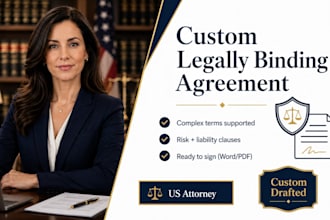 draft a legally binding custom service agreement by a US attorney