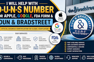 help with d u n s number for apple, google, fda form dun bradstreet