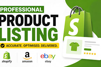 upload and optimize shopify, ebay and amazon product listings