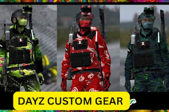 make custom clothing, weapons, gears, and skins for your dayz server