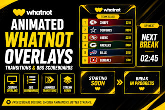 design animated whatnot overlays transitions and obs scoreboards