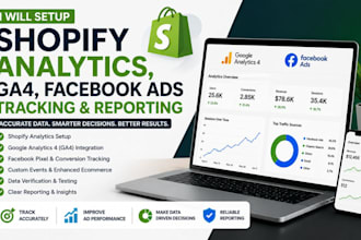 setup shopify analytics ga4 facebook ads tracking and reporting