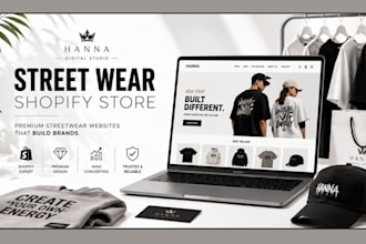 design clothing shopify store, fashion, boutique store anime streetwear cloth
