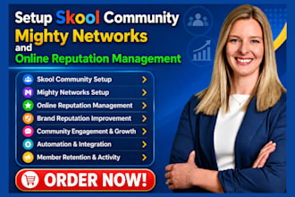 setup skool community mighty networks and online reputation management