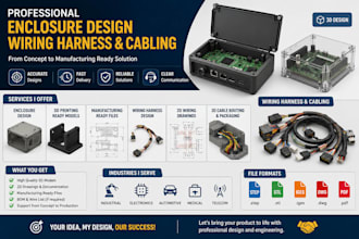 enclosure 3d design  3d printing and manufacturing wiring harness 2d 3d cabling