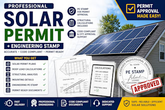 prepare solar permit plans with engineering pe stamp