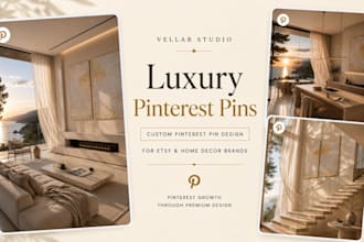 design luxury pinterest pins for etsy and home decor brands