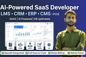 develop ai powered saas lms CRM erp cms pos web application
