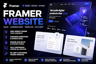 develop framer landing page saas framer website design fix, edit framer template