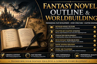 write your fantasy novel outline, plot, worldbuilding and chapter synopsis