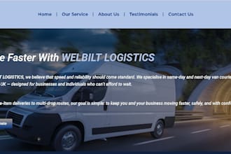 medical courier logistics wordpress website with booking