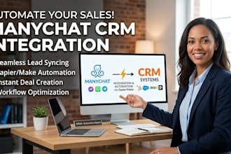 do manychat CRM integration hubspot zapier make automation chatbot