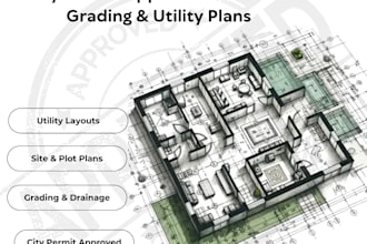 do site plan grading plan plot plan subdivision drainage utility for city permit