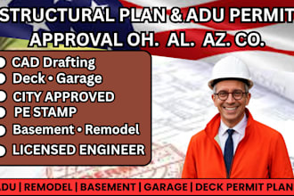 structural plan adu permit approval licensed engineer cad drafter pe stamp
