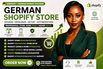 design redesign  high converting germany shopify website for dropshipping store