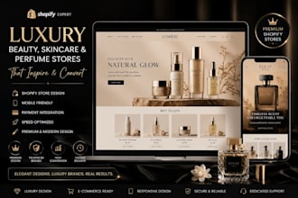 design a luxury shopify beauty, skincare or perfume store