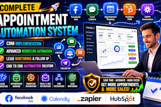 setup CRM automation, appointment booking, calendly, zapier and hubspot workflow