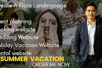 create flora landingpage for event planning and booking website design