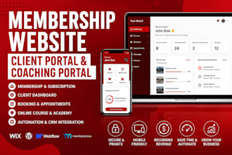 build membership website, client portal, coaching portal, onboarding dashboard