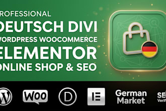 do german deutsch divi wordpress woocommerce elementor website online shop seo