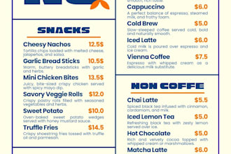 design modern restaurant food menu design