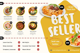 design modern restaurant food menu design