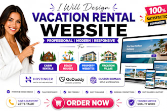 build cabin beach house property vacation villa rental hostinger godaddy website