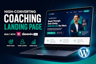 design a high converting wordpress landing page for coaches and course creators