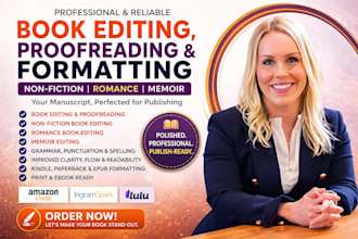 do book editing, proofread non fiction, romance book editor, memoir formatting