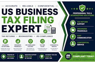 prepare and file US business tax returns with bookkeeping support