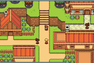 topdown pixel tileset tilemap pixel background indie game map environment art