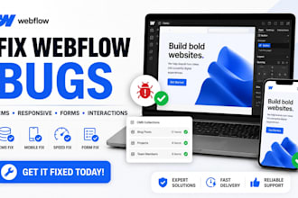 fix webflow bugs in your webflow website as a webflow expert, webflow developer