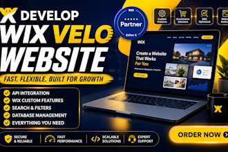develop wix velo website, wix code, custom databases, build wix velo web app