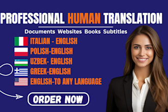 manually translate english to italian polish greek and uzbek