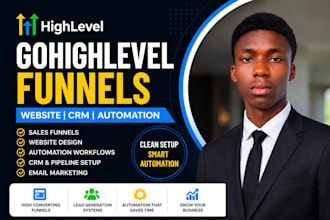 build gohighlevel funnels, CRM and automations