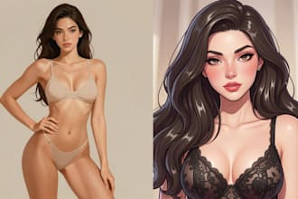 nsfw or sfw anime art, nsfw art, fanart illustration, furry nsfw, character art